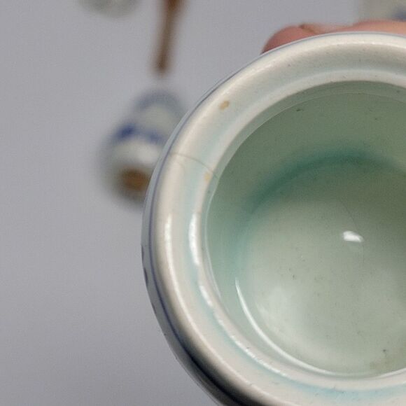 Vintage Delft Holland Salt & Pepper Shakers Blue /White Tray Set Mustard Jar - Picture 14 of 14